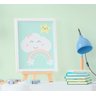 Quadro Infantil Quarto Bebê Menina Céu Nuvem Sol Arco-Íris Kit 3 Peças - 3