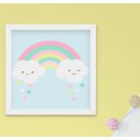 Ver imagem 4 de Quadro Infantil Quarto Bebê Menina Balão Nuvem Arco-Íris Kit 3 Peças