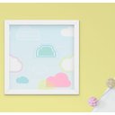 Ver imagem 2 de Quadro Infantil Quarto Bebê Menina Balão Nuvem Arco-Íris Kit 3 Peças