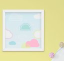 Ver imagem 2 de Quadro Infantil Quarto Bebê Menina Balão Nuvem Arco-Íris Kit 3 Peças
