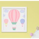 Ver imagem 3 de Quadro Infantil Quarto Bebê Menina Balão Nuvem Arco-Íris Kit 3 Peças