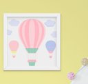 Ver imagem 3 de Quadro Infantil Quarto Bebê Menina Balão Nuvem Arco-Íris Kit 3 Peças