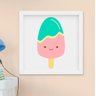 Quadro Decorativo Infantil Quarto Bebê Menina Doces Picolé Sorvete Kit 3 Peças - 4