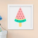 Ver imagem 2 de Quadro Decorativo Infantil Quarto Bebê Menina Doces Picolé Sorvete Kit 3 Peças
