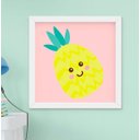 Ver imagem 2 de Quadro Infantil Bebê Menina Frutinhas Maça Abacaxi Pera Melancia Kit 4 Peças