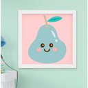 Ver imagem 5 de Quadro Infantil Bebê Menina Frutinhas Maça Abacaxi Pera Melancia Kit 4 Peças