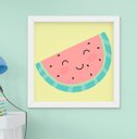 Ver imagem 4 de Quadro Infantil Bebê Menina Frutinhas Maça Abacaxi Pera Melancia Kit 4 Peças