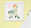 Ver imagem 3 de Kit Quadro Infantil Bebê Menina Lhama e Cacto 3 Peças