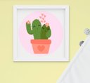 Ver imagem 4 de Kit Quadro Infantil Bebê Menina Lhama e Cacto 3 Peças