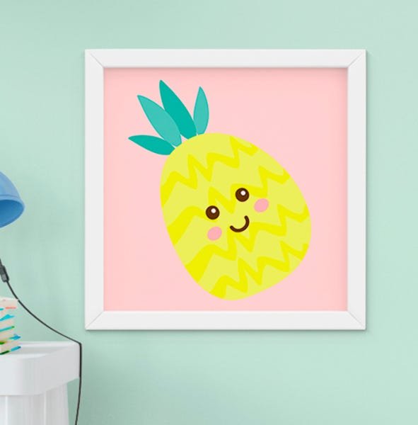 Quadro Infantil Quarto Bebê Menina Frutas Kit 3 Peças - 3