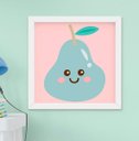 Ver imagem 4 de Quadro Infantil Quarto Bebê Menina Frutas Kit 3 Peças