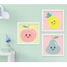 Quadro Infantil Quarto Bebê Menina Frutas Kit 3 Peças - 1