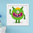 Ver imagem 4 de Quadrinho Bebê Infantil Menino Monstrinhos Kit 3 Peças