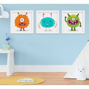 Quadrinho Bebê Infantil Menino Monstrinhos Kit 3 Peças