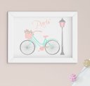 Ver imagem 3 de Quadro Infantil Quarto Bebê Menina Paris Balão Bicicleta Kit 3 Peças