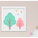 Ver imagem 2 de Quadro Decorativo Infantil Quarto Bebê Menina Arvore e Passarinho Kit 3 Peças