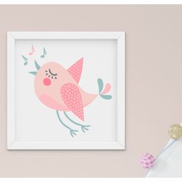 Quadro Decorativo Infantil Quarto Bebê Menina Arvore e Passarinho Kit 3 Peças - 4