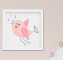 Ver imagem 4 de Quadro Decorativo Infantil Quarto Bebê Menina Arvore e Passarinho Kit 3 Peças