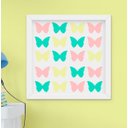 Ver imagem 2 de Quadro Infantil Bebê Menina Passarinho e Borboletas Kit 3 Peças