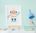 Ver imagem 3 de Quadro Infantil Quarto Bebê Menino Robozinhos Kit 3 Peças