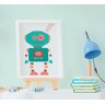 Quadro Infantil Quarto Bebê Menino Robozinhos Kit 3 Peças - 2