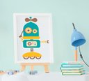 Ver imagem 4 de Quadro Infantil Quarto Bebê Menino Robozinhos Kit 3 Peças
