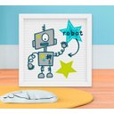 Ver imagem 3 de Kit Quadro Infantil Menino Robô e Engrenagem 3 Peças