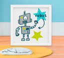 Ver imagem 3 de Kit Quadro Infantil Menino Robô e Engrenagem 3 Peças