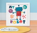 Ver imagem 4 de Kit Quadro Infantil Menino Robô e Engrenagem 3 Peças