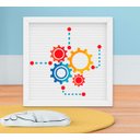 Ver imagem 2 de Kit Quadro Infantil Menino Robô e Engrenagem 3 Peças