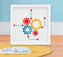 Ver imagem 2 de Kit Quadro Infantil Menino Robô e Engrenagem 3 Peças