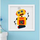 Ver imagem 4 de Kit Quadro Infantil Bebê Menino Robô 3 Peças