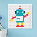 Ver imagem 2 de Kit Quadro Infantil Bebê Menino Robô 3 Peças