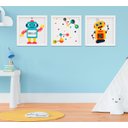 Ver imagem 1 de Kit Quadro Infantil Bebê Menino Robô 3 Peças