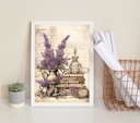 Ver imagem 1 de Quadro Decorativo Vintage Vaso Lavanda 24x18cm - com Vidro:madeira Preta