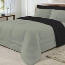 Ver imagem 6 de Edredom Dupla Face 100% Algodão Malha Solteiro Gran Moratta 01 Peça - Preto- Cinza