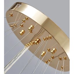 Lustre Pendente 5 Anéis Led 96w Dourado Duplo 3000k Bivolt - 9