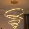 Lustre Pendente 5 Anéis Led 96w Dourado Duplo 3000k Bivolt - 2