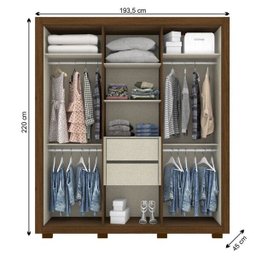 Guarda-Roupa Henn Paiva com Espelho 6 Portas - 3