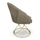 Ver imagem 5 de Kit 2 Poltronas Luxo Alana Suede Base de Ferro Dourado - Pallazio