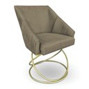 Ver imagem 3 de Kit 2 Poltronas Luxo Alana Suede Base de Ferro Dourado - Pallazio