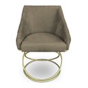 Ver imagem 4 de Kit 2 Poltronas Luxo Alana Suede Base de Ferro Dourado - Pallazio