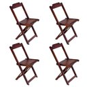 Ver imagem 2 de Conjunto de Mesa com 4 Cadeiras de Madeira Dobrável 70x70 Imbuia