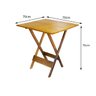 Conjunto de Mesa com 4 Cadeiras de Madeira Dobrável 70x70 Mel - 5