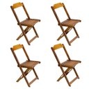 Ver imagem 2 de Conjunto de Mesa com 4 Cadeiras de Madeira Dobrável 70x70 Mel