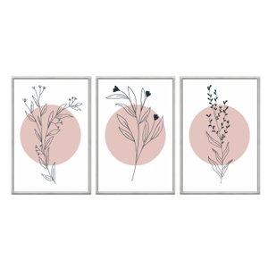 Kit 3 Quadros Decorativos 60x80cm Vidro Arte Moderna Minimalista Galhos Abg045