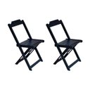 Ver imagem 1 de Kit 2 Cadeiras de Madeira Dobravel Preto