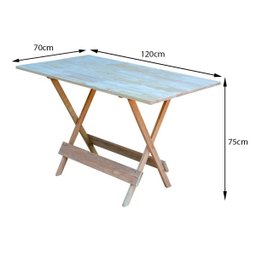 Conjunto Mesa de Madeira Dobrável 120x70 sem Pintura/crua 6 Cadeiras - 4