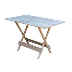 Conjunto Mesa de Madeira Dobrável 120x70 sem Pintura/crua 6 Cadeiras