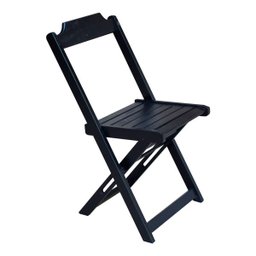 Conjunto Mesa de Madeira Dobrável 1,20x70 Preto 6 Cadeiras - 2